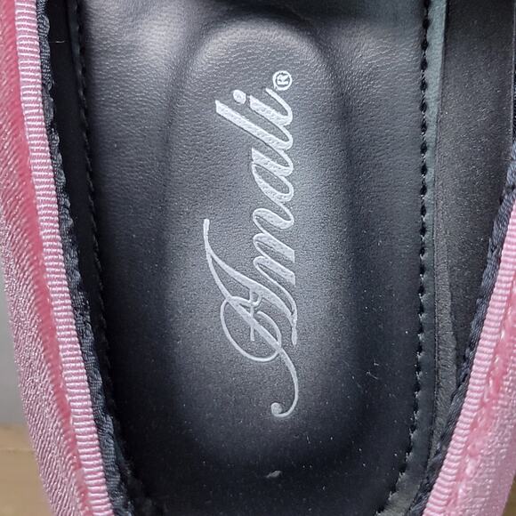 Amali Men's Pink Velvet Shoes w/ Large Jewels - Size 11 - Picture 6 of 8